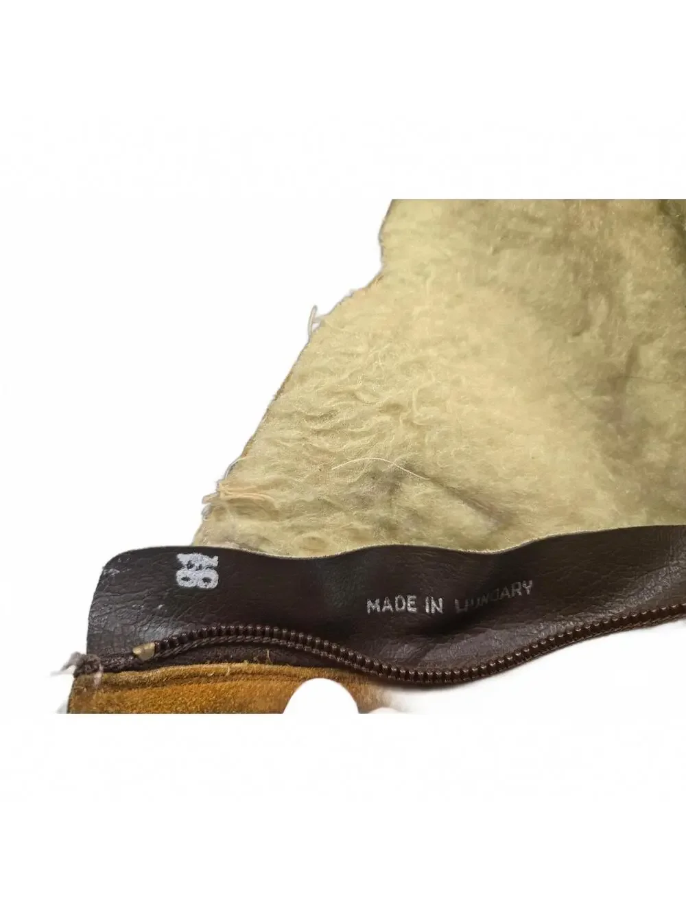 Vintage 1970s Suede Shearling Boots, Boho Mod Winter Boots, side zip